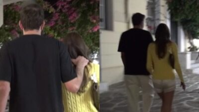 Ο Γιάννης Καραβασάνης και η Ηλιάνα Παπαγεωργίου στη Μύκονο