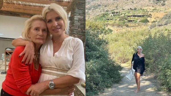 Η Ελένη Μενεγάκη με την μητέρα της και μόνη της
