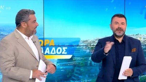 Ο Μάνος Νιφλής και ο Γιάννης Κολοκυθάς στην πρεμιέρα του Ώρα Ελλάδος