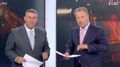 Ο Άκης Παυλόπουλος και ο Δημήτρης Οικονόμου στο ΣΚΑΪ
