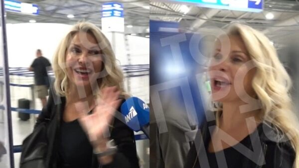 Η Ελένη Μενεγάκη στο αεροδρόμιο