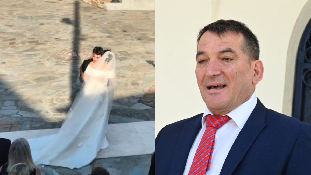 Ο Πύρρος Δήμας και ο γιος του στον γάμο του
