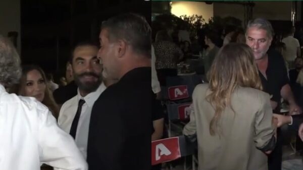 Η Δέσποινα Βανδή και ο Βασίλης Μπισμπίκης στην πρώτη προβολή του Porto Leone
