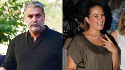 Ο Βασίλης Μπισμπίκης με την αδερφή του, Παναγιώτα