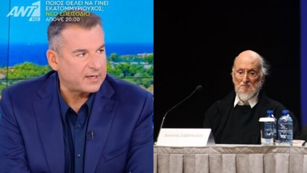 Ο Γιώργος Λιάγκας και ο Διονύσης Σαββόπουλος