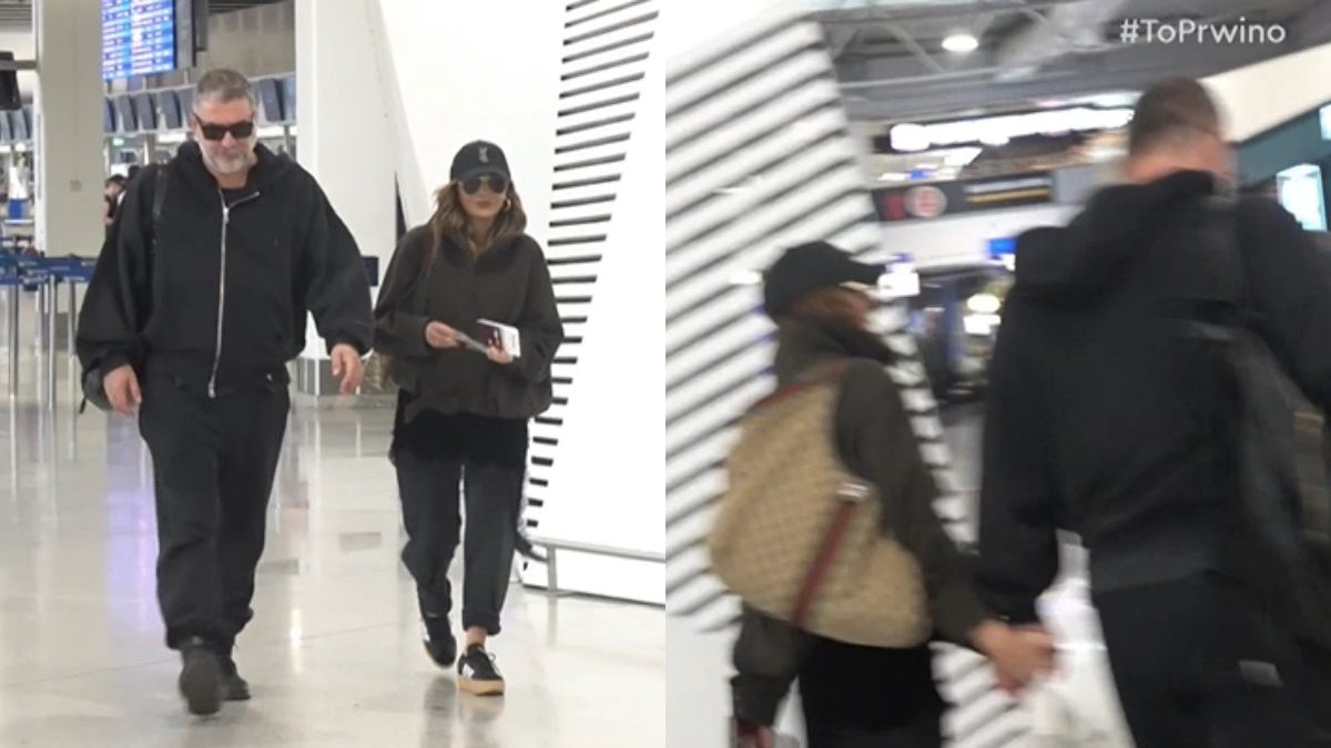 Η Δέσποινα Βανδή και ο Βασίλης Μπισμπίκης στο αεροδρόμιο