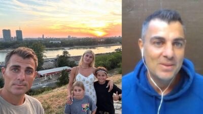 Ο Στέλιος Χανταμπάκης και η οικογένειά του