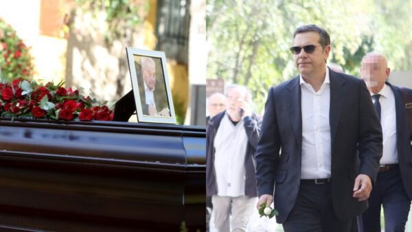 Ο Αλέξης Τσίπρας στην κηδεία του Αλέκου Φλαμπουράρη