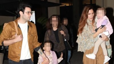 Ο Ίαν Στρατής και η Μαίρη Συνατσάκη με την κόρη τους σε βραδινή έξοδο