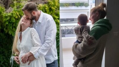 Η Αγάθη Ράντη με τον σύζυγό της και τον γιο τους