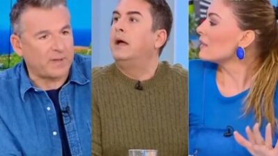 Ο Γιώργος Λιάγκας, ο Πάνος Κατσαρίδης και η Δέσποινα Καμπούρη