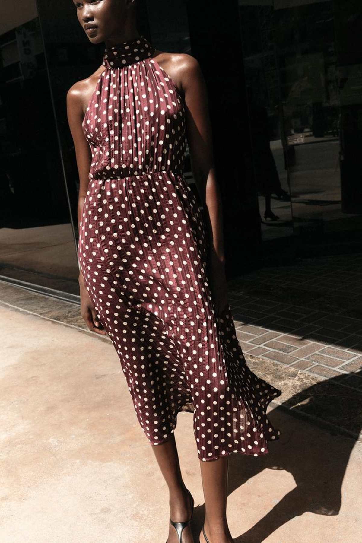 zara φόρεμα με πουά