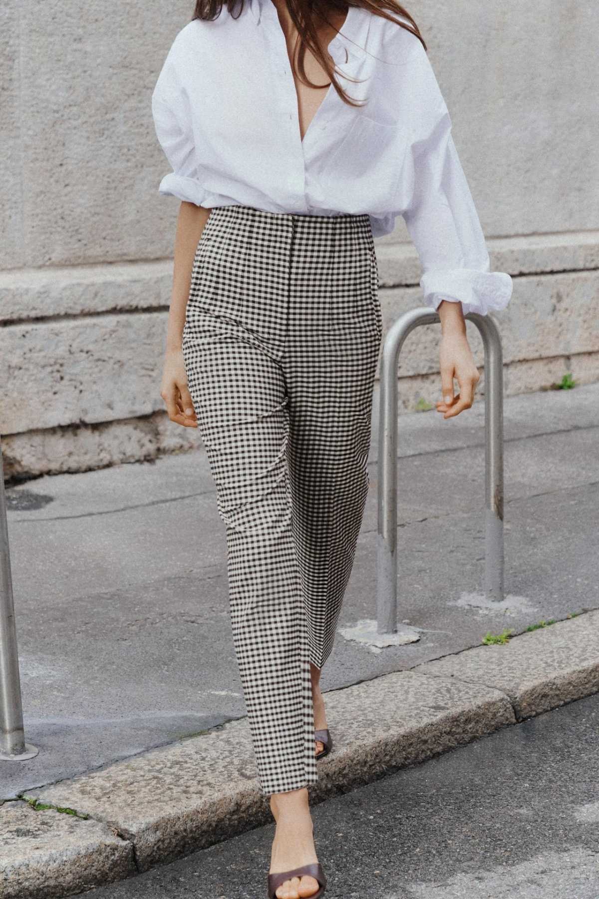 Zara παντελόνι καρό