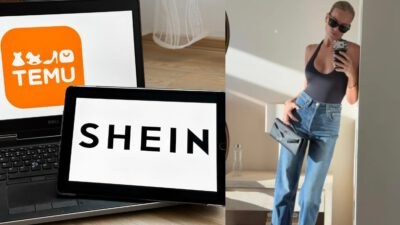 Temu και Shein αγορές από κοπέλα στο κινητό