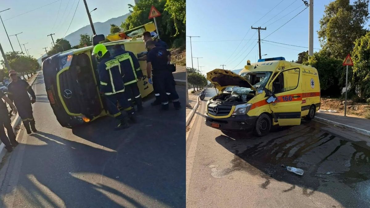 Χανιά σύγκρουση ασθενοφόρου
