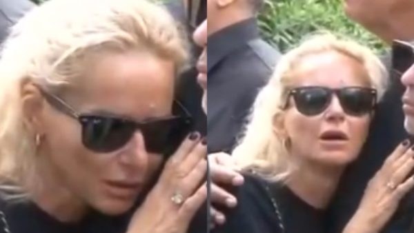 Η Μαρία Μπεκατώρου στη κηδεία του Γιώργου Μαζωνάκη