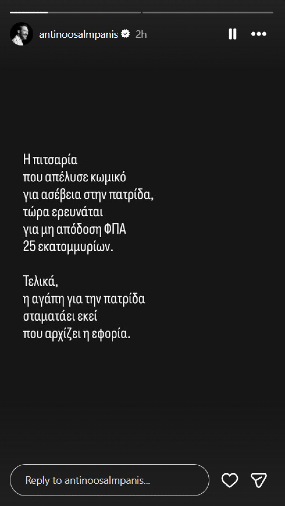 Αντίνοος Αλμπάνης για Pizza Fan